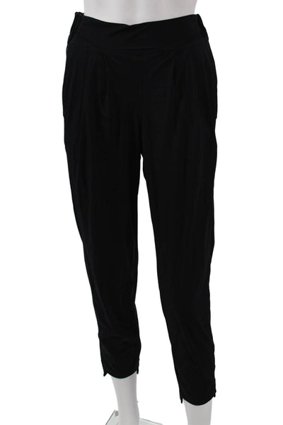 Aday Women Ankle Pants Black Nylon Pull On Size XS