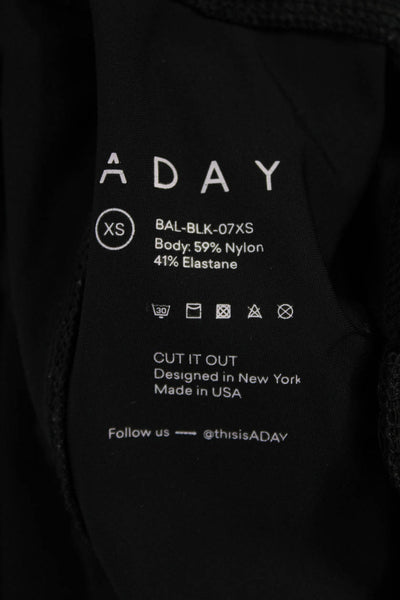 Aday Women Ankle Pants Black Nylon Pull On Size XS