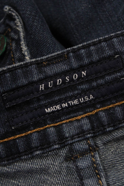 Hudson Women Bootcut Jeans Blue Cotton Low Rise Button Inseam 30 Size 25