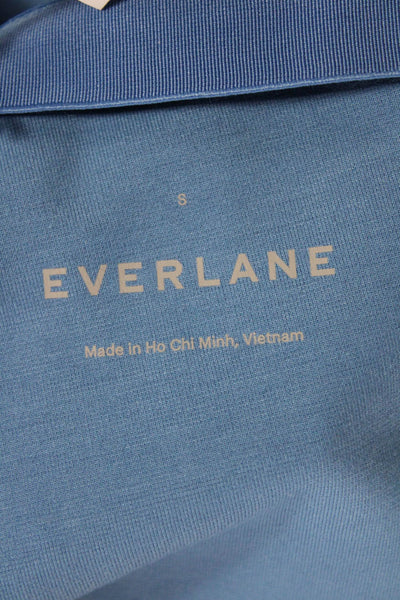 Everlane Womens Cropped Blue Cotton Pants Zip Closure Size S