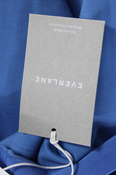 Everlane Womens Cropped Blue Cotton Pants Zip Closure Size S