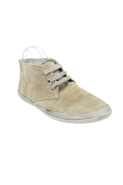 Prada Sport Mens Lace Up Round Toe Suede Sneakers Brown Gray Size 7