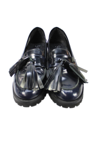 Scoop Women's Tassel Leather Slip-On Loafers Shoes Black Size 39