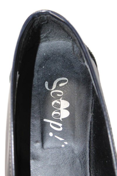 Scoop Women's Tassel Leather Slip-On Loafers Shoes Black Size 39