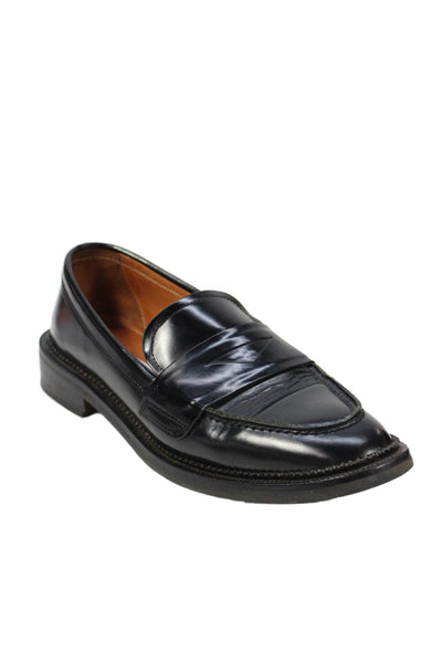& Other Stories Leather Round Toe Slip-On Loafers Shoes Black Size 9