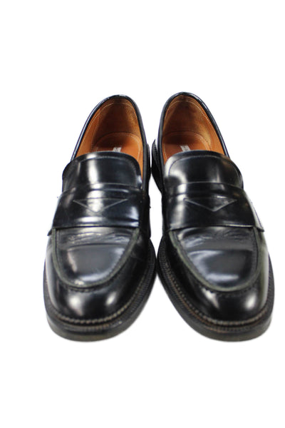 & Other Stories Leather Round Toe Slip-On Loafers Shoes Black Size 9