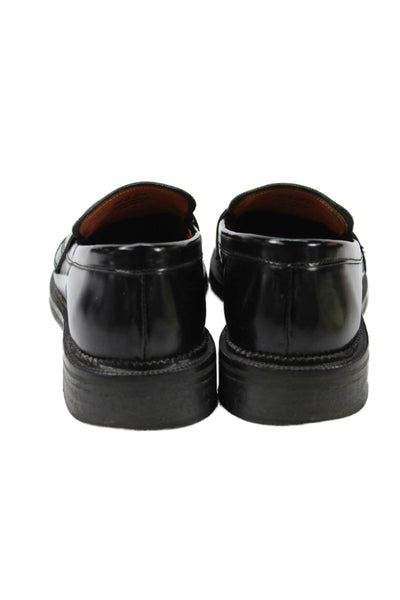 & Other Stories Leather Round Toe Slip-On Loafers Shoes Black Size 9