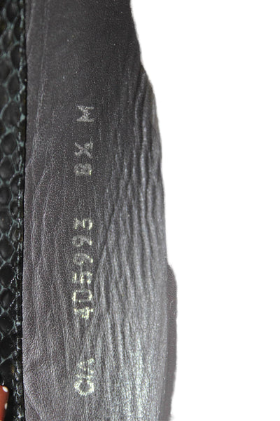 Stuart Weitzman Women's Embellish Leather Loafers Shoes Black Size 8.5