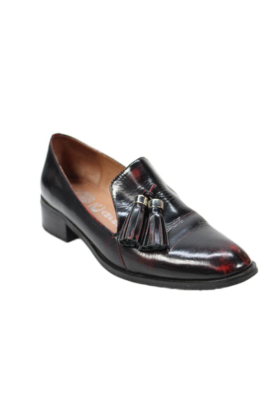 Jeffrey Campbell Women's Slip-On Tassel Block Heel Shoes Black Size 8.5