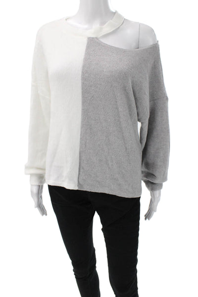 Vintage Havana Womens Pullover Sweater White Polyester Long Sleeve Size M