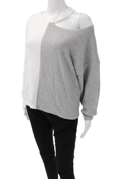 Vintage Havana Womens Pullover Sweater White Polyester Long Sleeve Size M