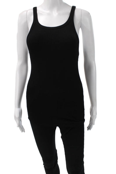 LNA Women Basic Sleeveless Black Rayon Tank Round Neck Size M
