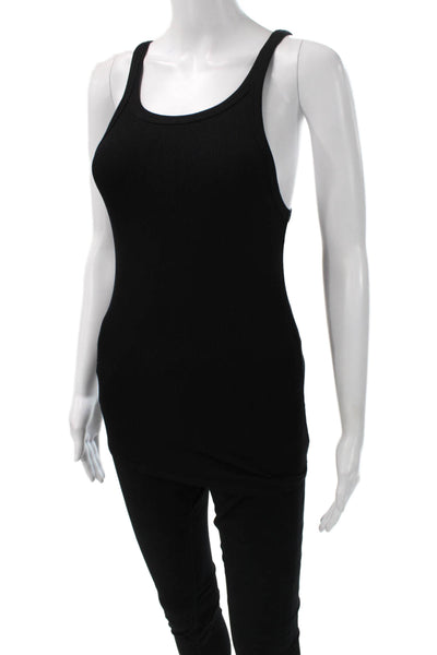 LNA Women Basic Sleeveless Black Rayon Tank Round Neck Size M
