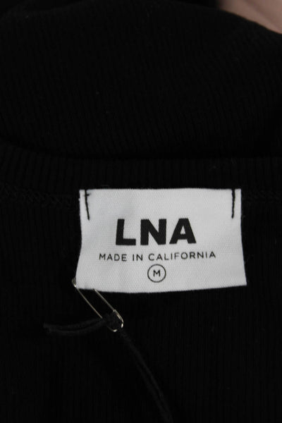 LNA Women Basic Sleeveless Black Rayon Tank Round Neck Size M