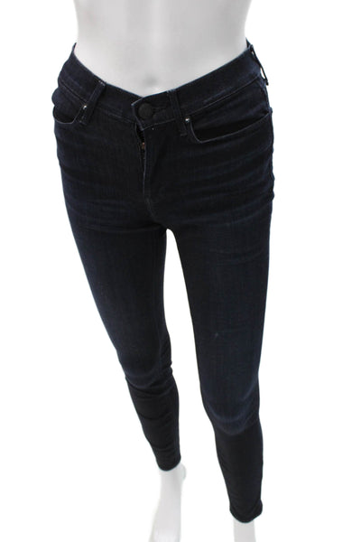 AYR Womens Skinny Blue Jeans Mid Rise Button Cotton Blend Size 24