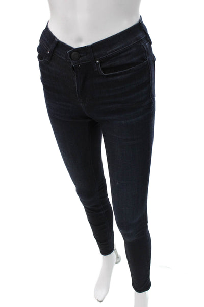AYR Womens Skinny Blue Jeans Mid Rise Button Cotton Blend Size 24