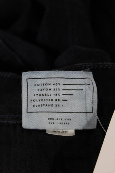 AYR Womens Skinny Blue Jeans Mid Rise Button Cotton Blend Size 24