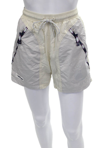 Madhappy Unisex Athletic Nylon Drawstring Shorts Beige Size 2XS