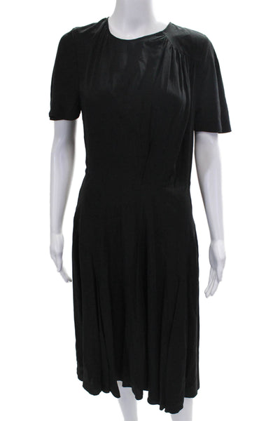 Isabel Marant Etoile Womens Black Cupro Shift Dress Short Sleeve Size S