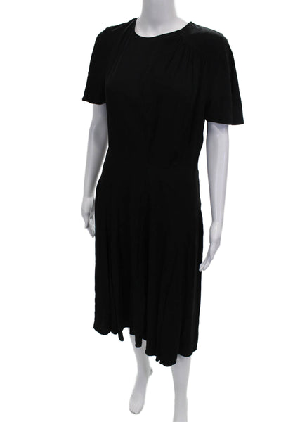 Isabel Marant Etoile Womens Black Cupro Shift Dress Short Sleeve Size S