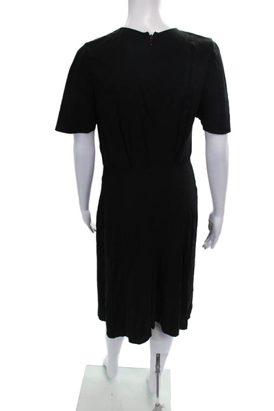 Isabel Marant Etoile Womens Black Cupro Shift Dress Short Sleeve Size S