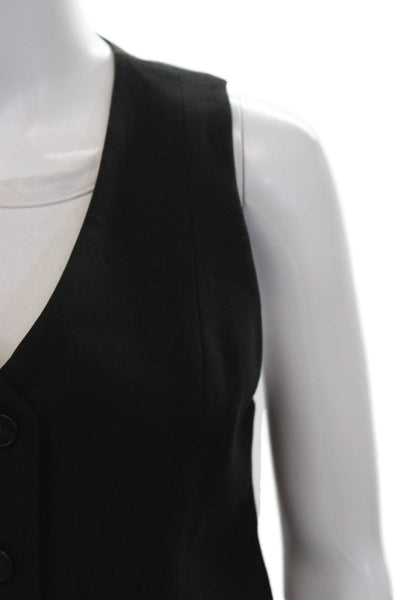 Zara Women Vest Sleeveless Black Polyester Button Closure Size XS