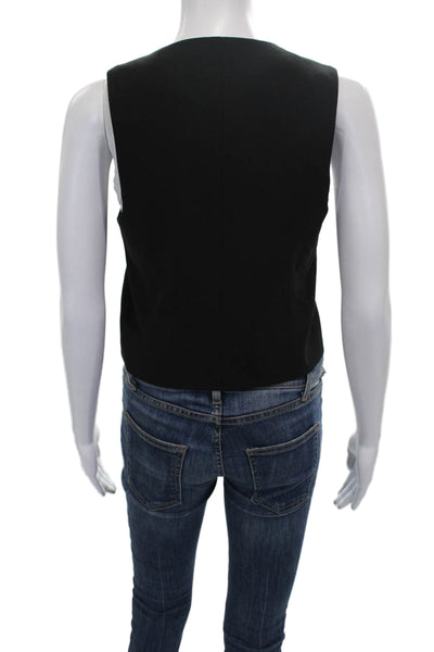 Zara Women Vest Sleeveless Black Polyester Button Closure Size XS
