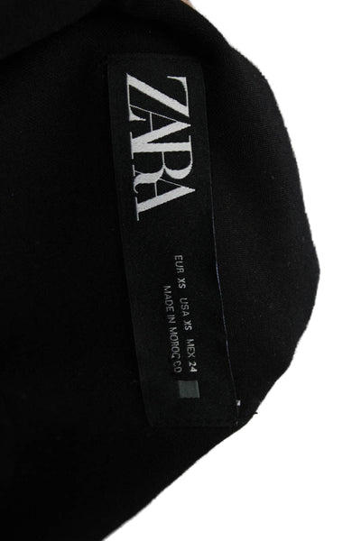 Zara Women Vest Sleeveless Black Polyester Button Closure Size XS