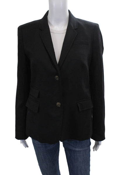 J Crew Women Black Wool Blend Blazer Long Sleeve Size XS