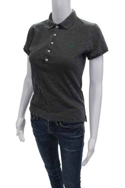 Polo Ralph Lauren Womens Basic Collared Short Sleeve Gray Cotton Polo Size XS
