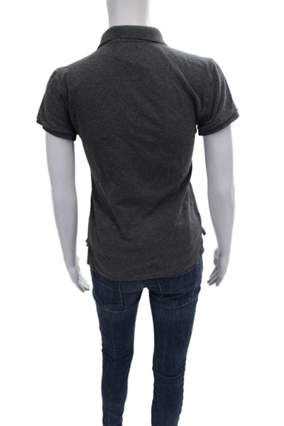 Polo Ralph Lauren Womens Basic Collared Short Sleeve Gray Cotton Polo Size XS