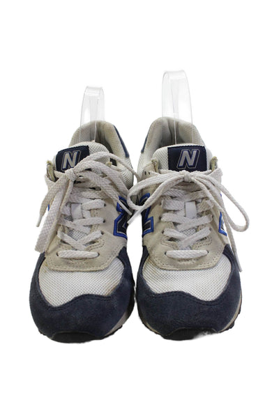 New Balance Womens Suede 574 Low Top Sneakers White Blue Size 6