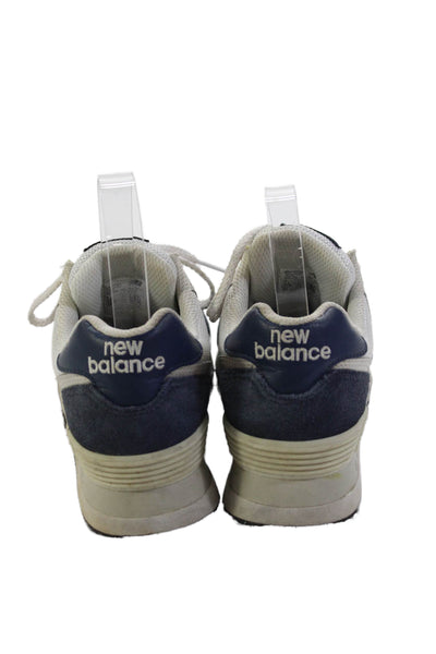 New Balance Womens Suede 574 Low Top Sneakers White Blue Size 6