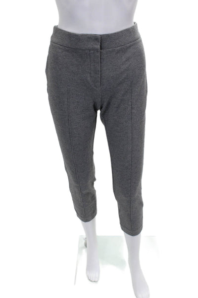 Akris Punto Womens Gray Capri Pants Polyester Button Closure Size 6