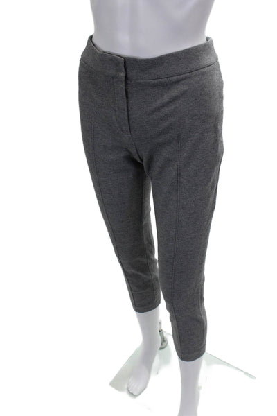Akris Punto Womens Gray Capri Pants Polyester Button Closure Size 6