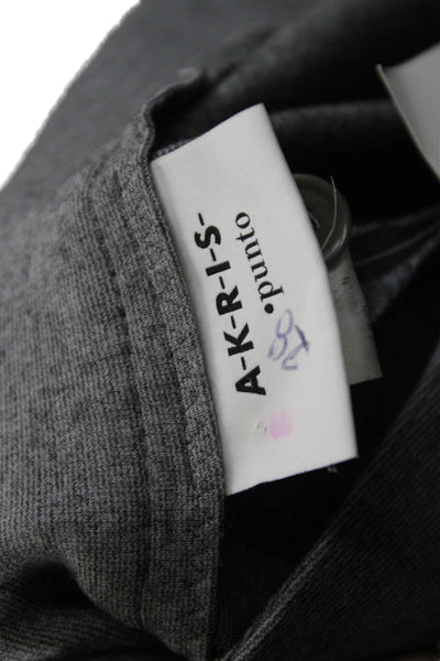 Akris Punto Womens Gray Capri Pants Polyester Button Closure Size 6