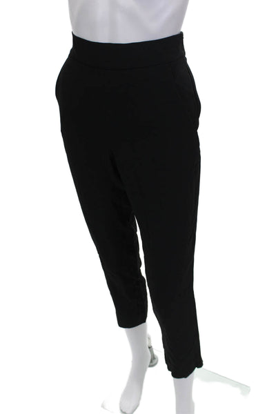 Akris Womens Cropped Pants Black Acetate Zip Solid Size 4