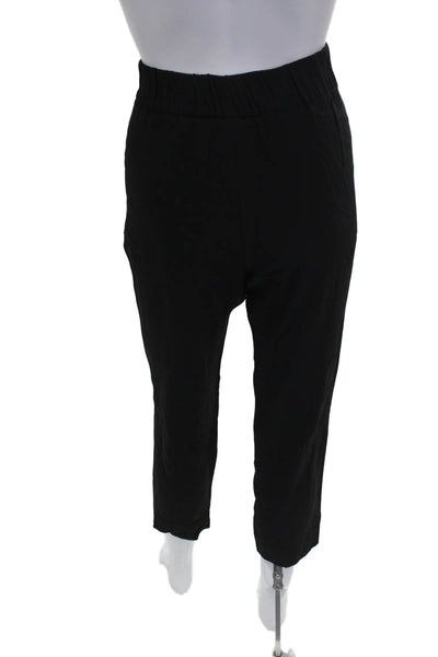 Akris Womens Cropped Pants Black Acetate Zip Solid Size 4