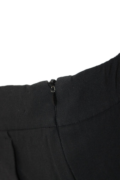 Akris Womens Cropped Pants Black Acetate Zip Solid Size 4