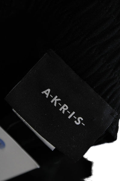 Akris Womens Cropped Pants Black Acetate Zip Solid Size 4