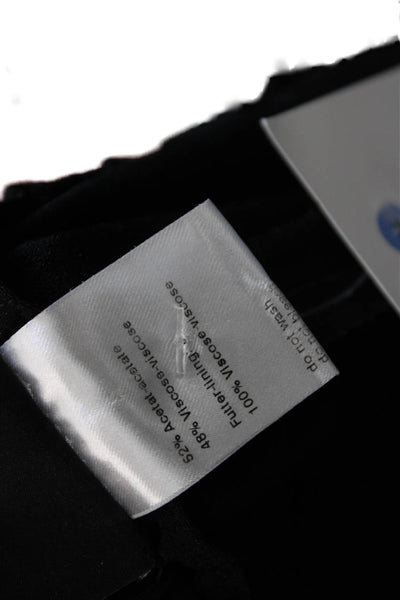 Akris Womens Cropped Pants Black Acetate Zip Solid Size 4
