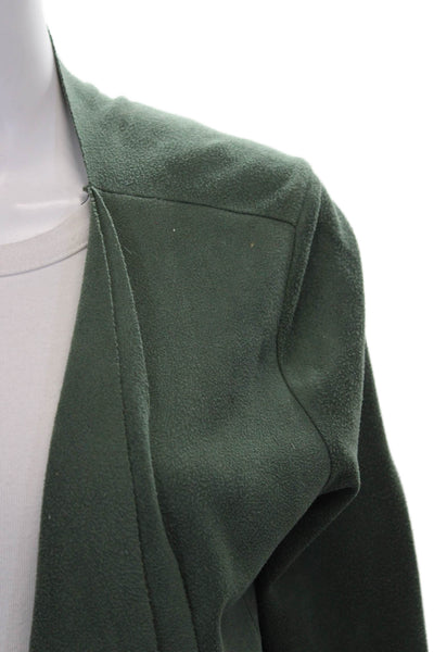 Do+Be Women Cardigan Green Polyester Long Sleeve Round Neck Solid Size L