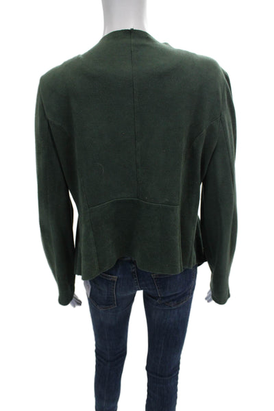 Do+Be Women Cardigan Green Polyester Long Sleeve Round Neck Solid Size L
