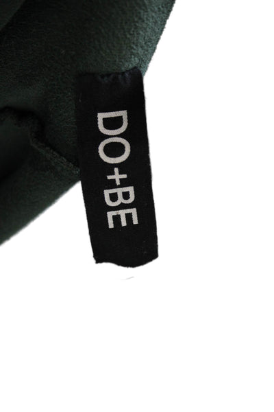 Do+Be Women Cardigan Green Polyester Long Sleeve Round Neck Solid Size L