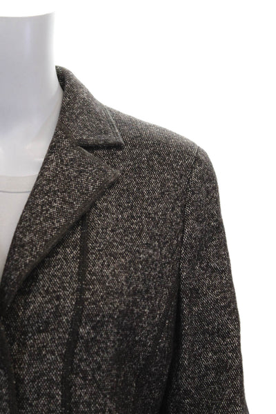 Akris Punto Women Blazer Gray Flecked Wool Silk Long Sleeve Size 10