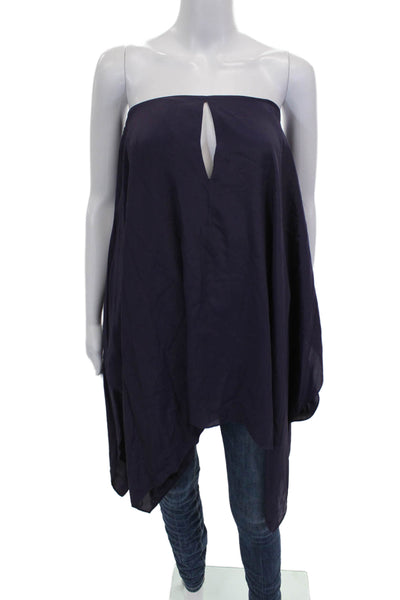 Halston Womens Purple Strapless Acetate Tunic Size 8