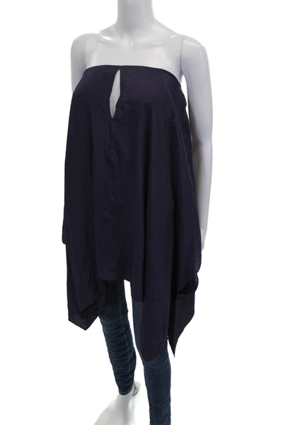 Halston Womens Purple Strapless Acetate Tunic Size 8