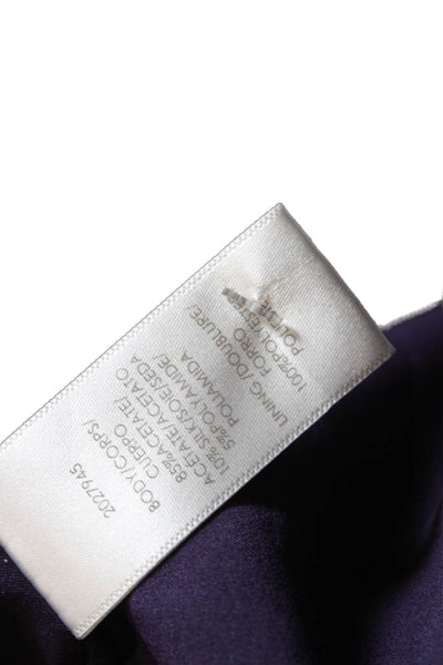 Halston Womens Purple Strapless Acetate Tunic Size 8
