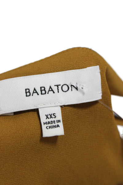 Babaton Womens Yellow V Neck Sleeveless Basic Tank Polyester Size 2XS