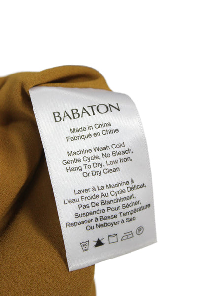 Babaton Womens Yellow V Neck Sleeveless Basic Tank Polyester Size 2XS
